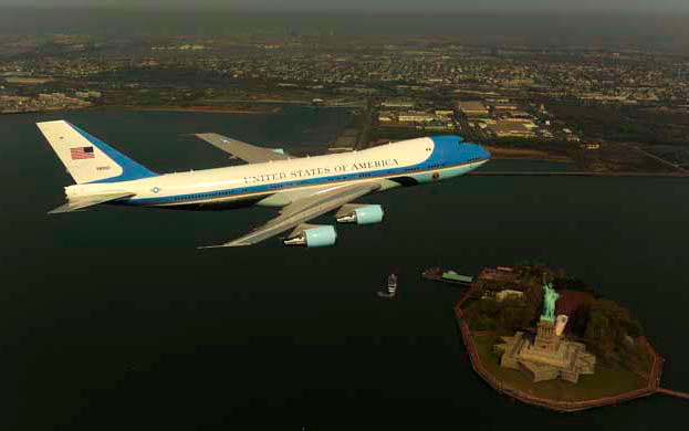 Air Force One Flyover of the Statue of Liberty